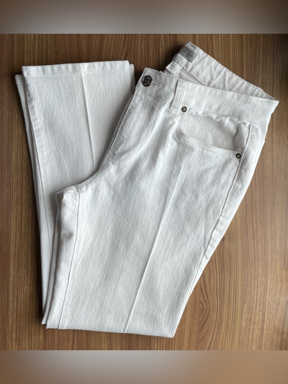 Christopher & Banks Off White Straight Leg Pants Size 8 SHORT